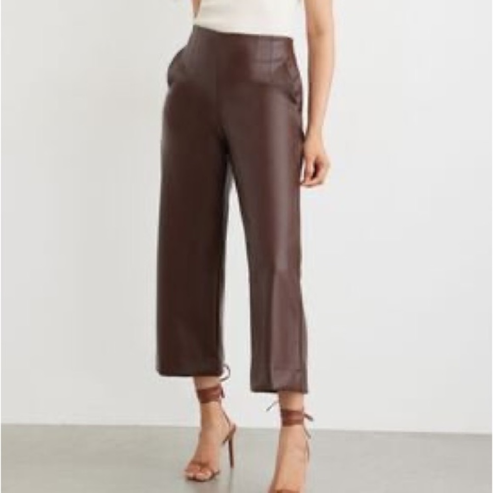 Dynamite Karlie Culotte Faux Leather in Dark Roast (Size 10). Never worn
